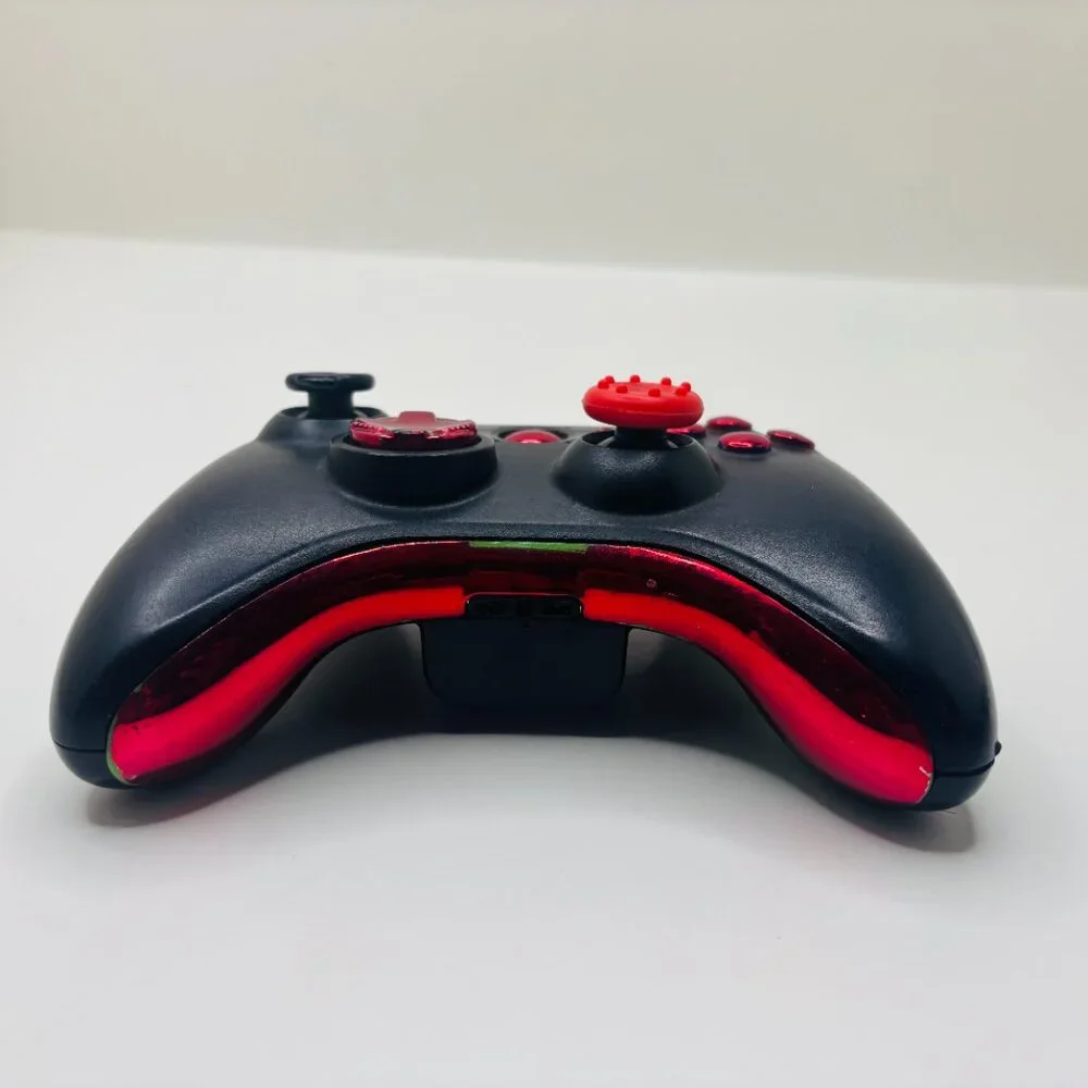 OEM Black & Red Microsoft Xbox 360 Wireless Controller 1403 - FOR PARTS